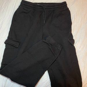 Black cargo sweatpants